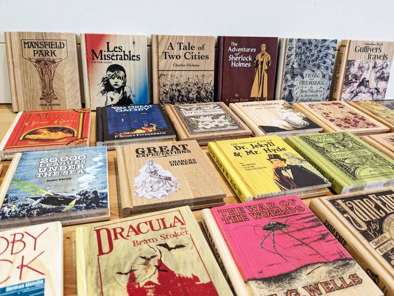 Reclaimed Wood Book Coaster Set