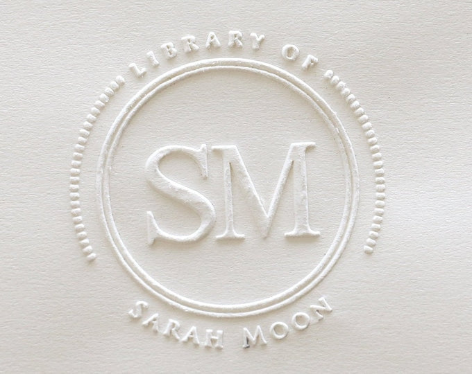 Personalized Book Embosser | Stamp | Self Inking Stamp | Double Letter Style