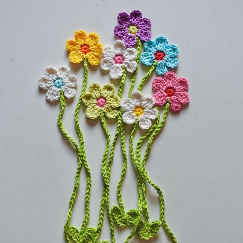 Flower Botanical Floral Bookmarks Crochet Knits Cute Handmade Bookmarks Decorations