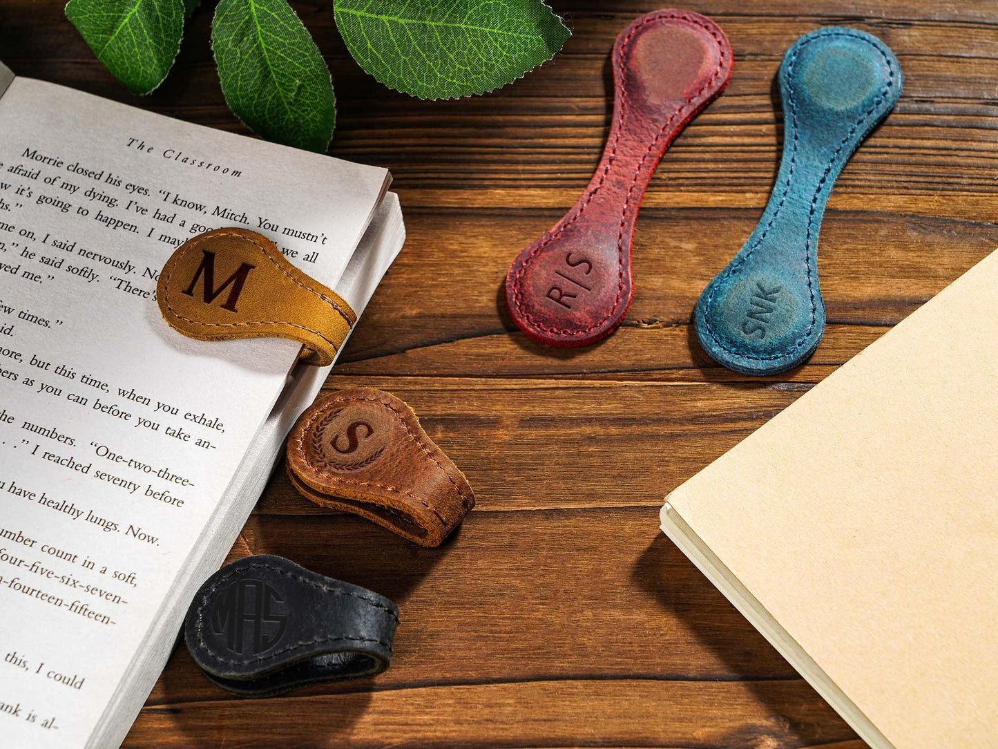 Personalized Leather Magnetic Bookmark