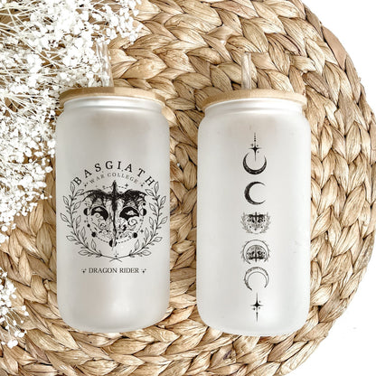 Fourth Wing Glass Tumbler, Iced Coffee Cup, Book Lover Gift, Fantasy Genre Coffee Mug, Dragon Rider Cup, Basgiath War College