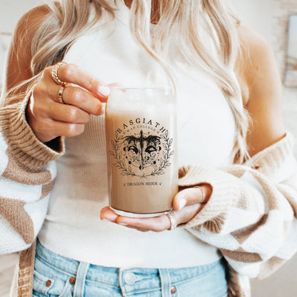 Fourth Wing Glass Tumbler, Iced Coffee Cup, Book Lover Gift, Fantasy Genre Coffee Mug, Dragon Rider Cup, Basgiath War College