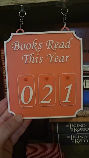 Hanging Bookshelf Counter bookish decor Books Read this year counter up to 999 round adhesive connectors