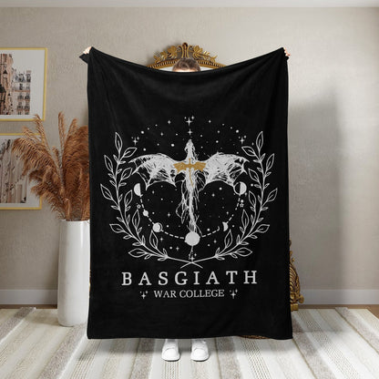 Basgiath War College Blanket, Spicy Romance Bookish Gift, Fourth Wing Dragon Rider Reading Throw, Iron Flame, ACOMAF, Xaden, Book Lover Idea