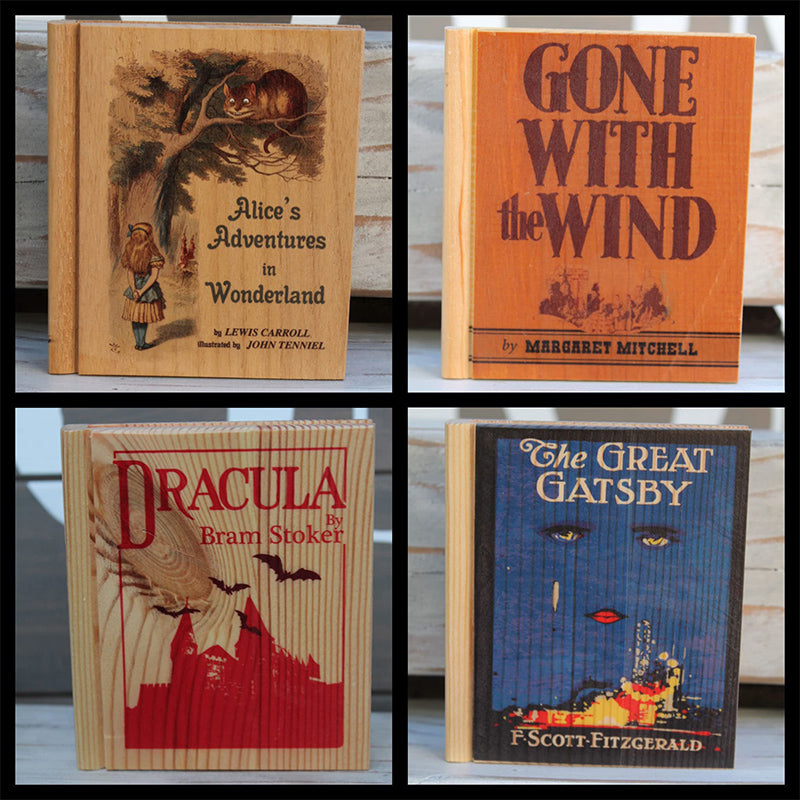 Reclaimed Wood Book Coaster Set