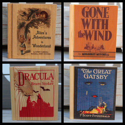 Reclaimed Wood Book Coaster Set