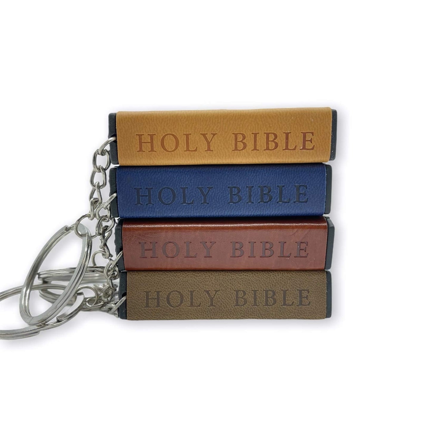 Miniature Leather Holy Bible Keychain