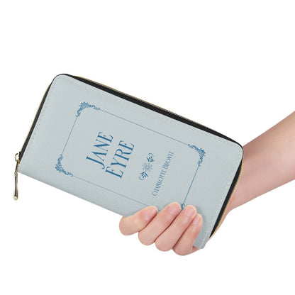 Book Wallets , Book Clutch, Book Lover Gift, Best Holiday Gifts, Purple Purse Bag, Charlotte Bronte, Zip Around Wallet