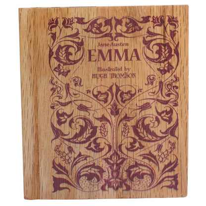 Jane Austen Reclaimed Wood Book Coaster Set(1 set of 6)