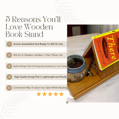 Triangle Book Holder, Gifts For Book Lovers Comes Assembled With Slot For Tablet Book Lover Gift Reading Book Stand Book Rest Gifts For Mom