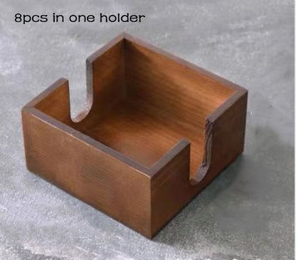 Reclaimed Wood Book Coaster Set