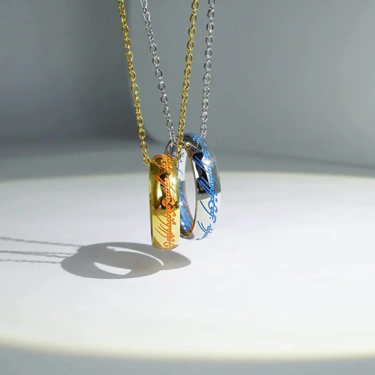 Elvish Rings Glow in the Dark, 1:1 Replica, Magical Halloween gift for couples, for boyfriend or just for yourself(set of 2 free ship)