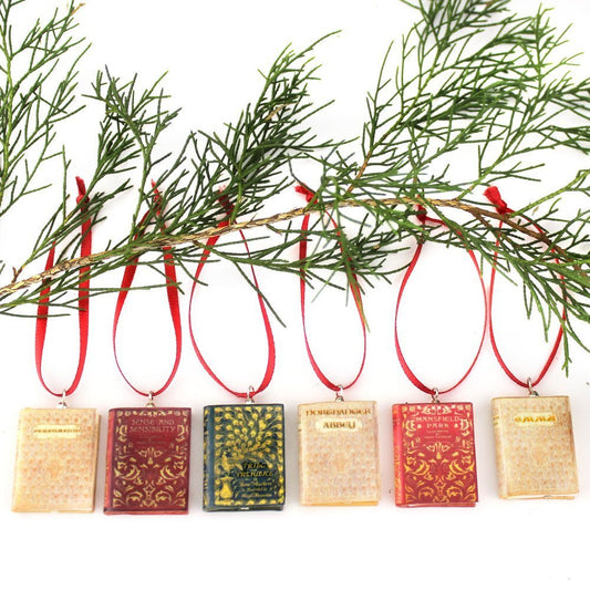 Miniature Book Christmas Ornaments - Jane Austen Set(6pcs)