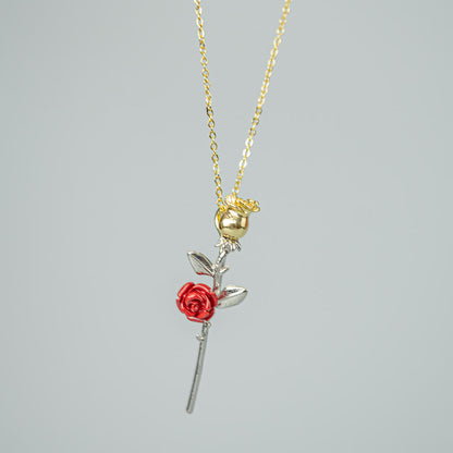 Little Prince's Rose Necklace,Valentine's Day Gift for Her