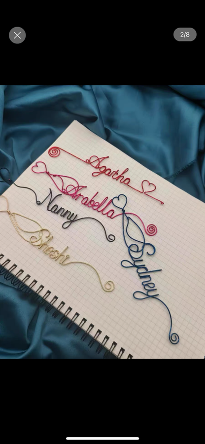 Personalized Wire Name Bookmark