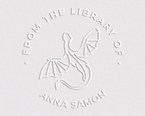 Flying Dragon Custom Embosser Personalized Custom From the Library of  Book Stamp, Custom Self-Inking Stamp