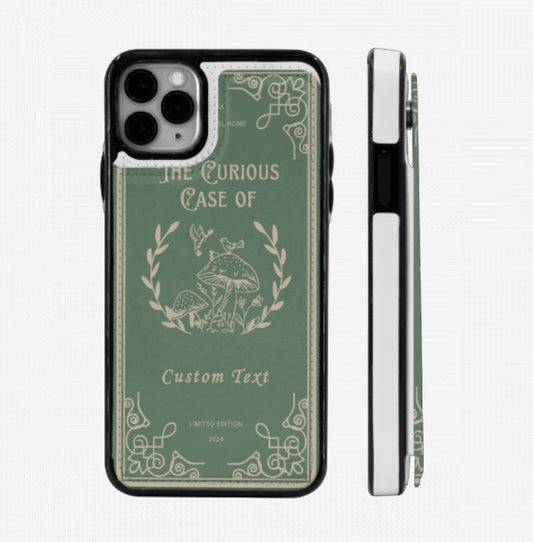 Personalized Faux Leather Wallet Phone Case | Aesthetic Mushroom Floral | Book Lover Gift