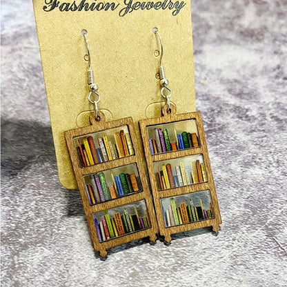 Cat Earrings with Books