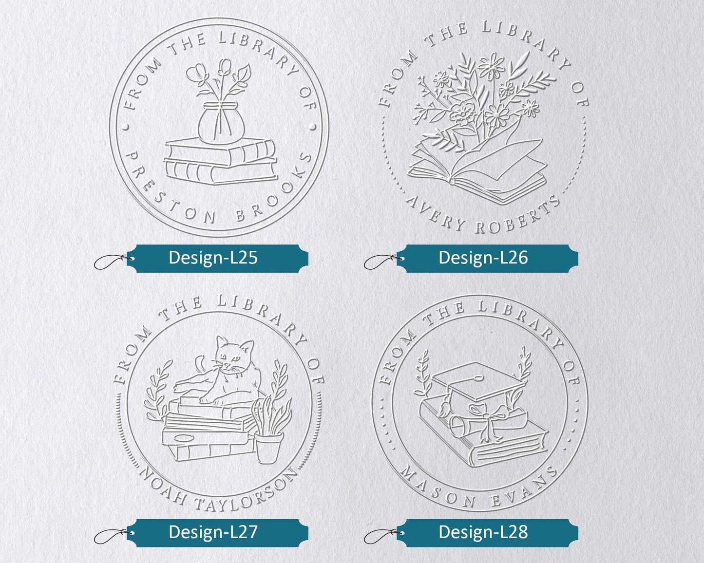 Book Embosser/Wood Stamp/Self-Inking Stamp Personalized - Comprehensive Pattern Collection Part B