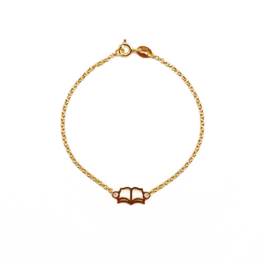 Book Bracelet, Minimalist Open Book Bracelet, Book Lover Bracelet