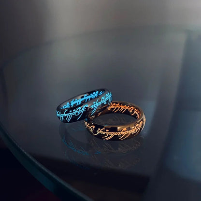 Elvish Rings Glow in the Dark, 1:1 Replica, Magical Halloween gift for couples, for boyfriend or just for yourself(set of 2 free ship)
