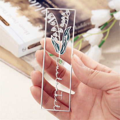 Custom Birthday Flower Stainless Steel Bookmarks