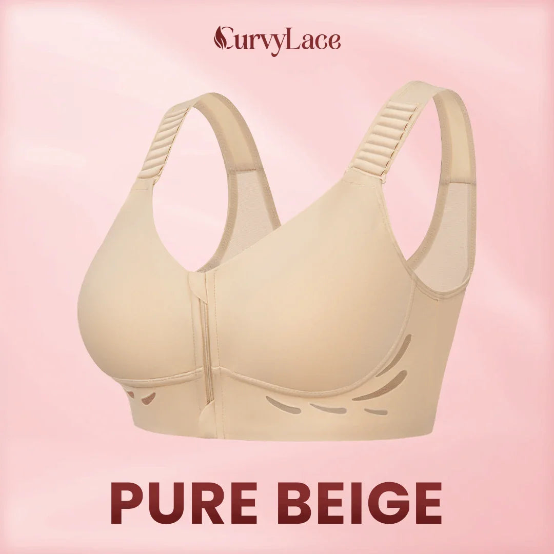 CurvyLace - Powerful Lifting & Shaping Front Zipper Bra