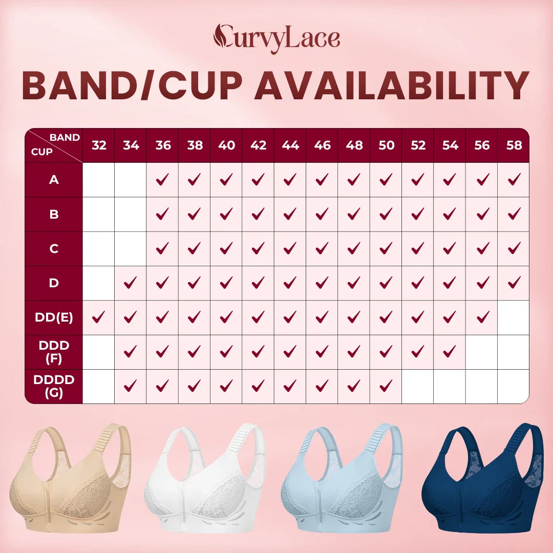 CurvyLace - Powerful Lifting & Shaping Front Zipper Bra